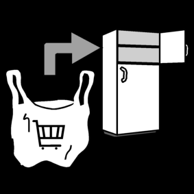 groceries: put away in the freezer